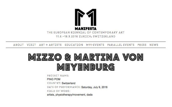 'PING POM' live performance by Myriam Gämperli & Martina von Meyenburg at Manifesta 11 Zurich, Cabaret/ Zunfthaus Voltaire, 2016, Zurich, Switzerland
